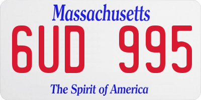 MA license plate 6UD995