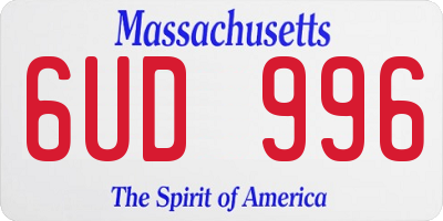 MA license plate 6UD996