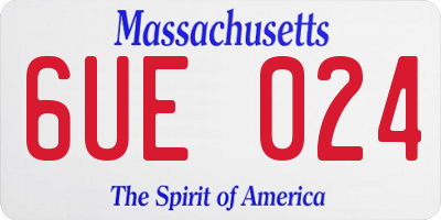 MA license plate 6UE024