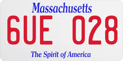 MA license plate 6UE028