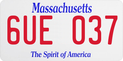 MA license plate 6UE037