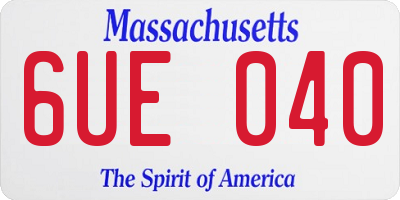 MA license plate 6UE040