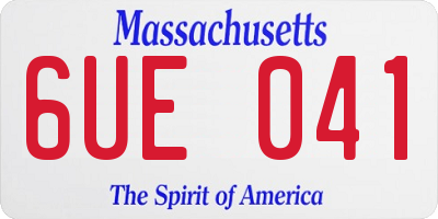 MA license plate 6UE041