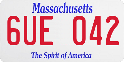 MA license plate 6UE042
