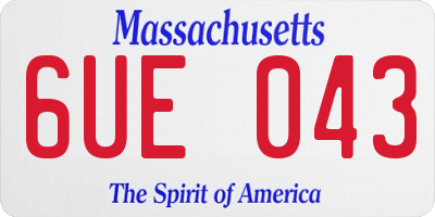 MA license plate 6UE043