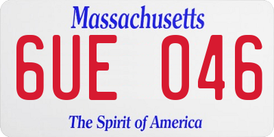 MA license plate 6UE046