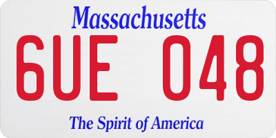 MA license plate 6UE048