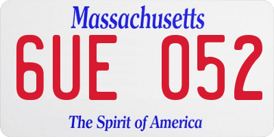MA license plate 6UE052