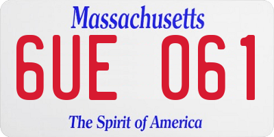 MA license plate 6UE061
