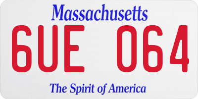 MA license plate 6UE064