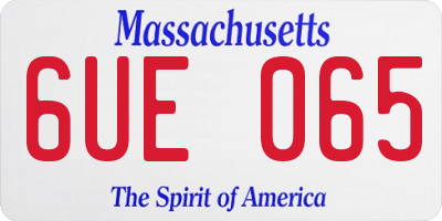MA license plate 6UE065