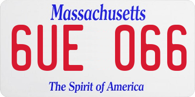 MA license plate 6UE066