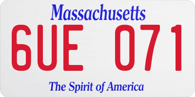 MA license plate 6UE071