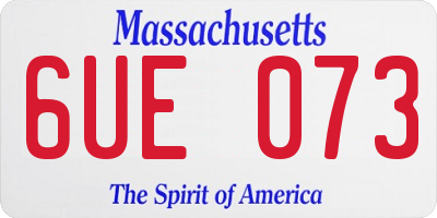 MA license plate 6UE073