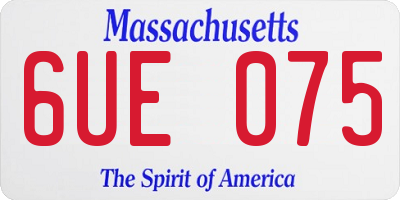 MA license plate 6UE075