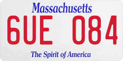MA license plate 6UE084