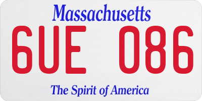 MA license plate 6UE086