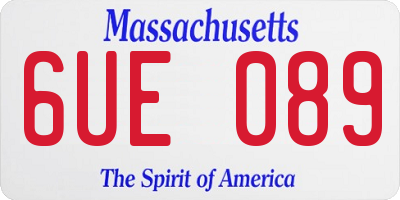 MA license plate 6UE089