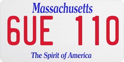MA license plate 6UE110