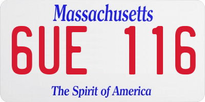 MA license plate 6UE116