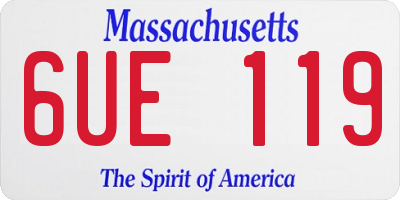 MA license plate 6UE119