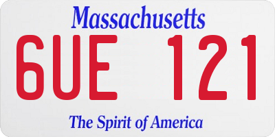 MA license plate 6UE121