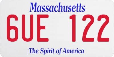 MA license plate 6UE122
