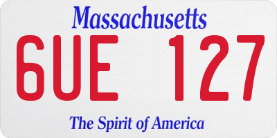 MA license plate 6UE127