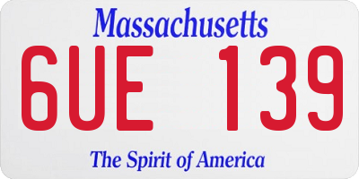 MA license plate 6UE139