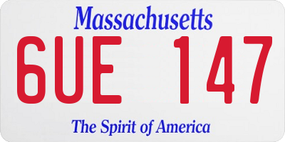 MA license plate 6UE147