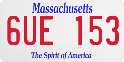 MA license plate 6UE153