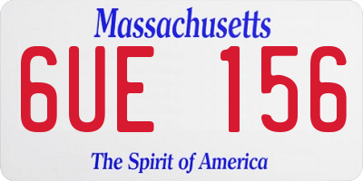 MA license plate 6UE156