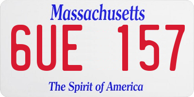 MA license plate 6UE157