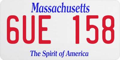 MA license plate 6UE158