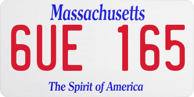 MA license plate 6UE165