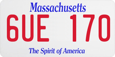 MA license plate 6UE170