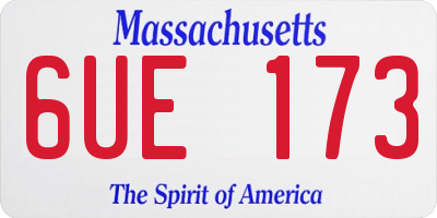 MA license plate 6UE173