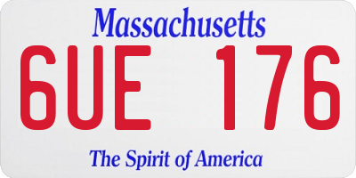 MA license plate 6UE176