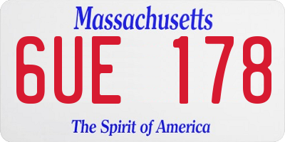 MA license plate 6UE178