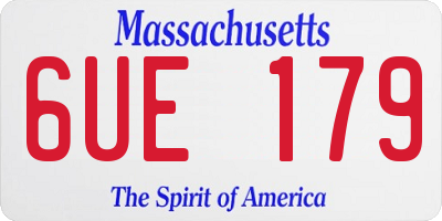 MA license plate 6UE179