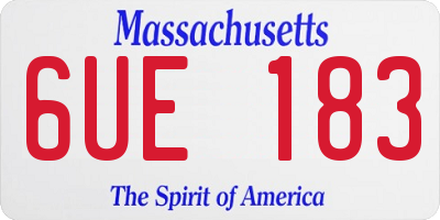 MA license plate 6UE183