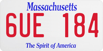 MA license plate 6UE184