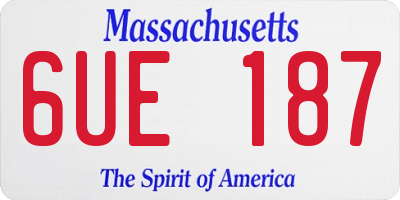 MA license plate 6UE187
