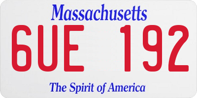 MA license plate 6UE192
