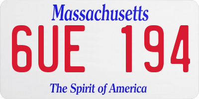 MA license plate 6UE194