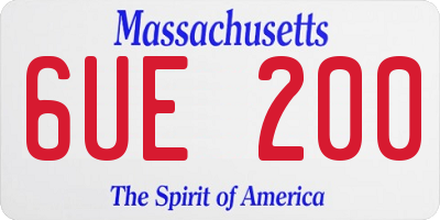 MA license plate 6UE200