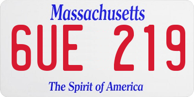 MA license plate 6UE219