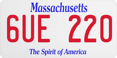 MA license plate 6UE220