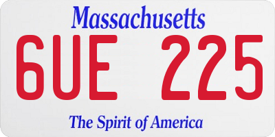 MA license plate 6UE225