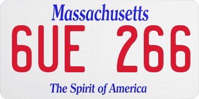 MA license plate 6UE266